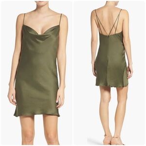 Bardot Aritzia Cowl Neck Slip Satin Short Dress Size 10